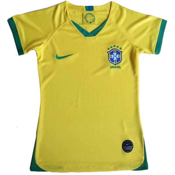 Camiseta Brasil 1ª Mujer 2019 Amarillo
